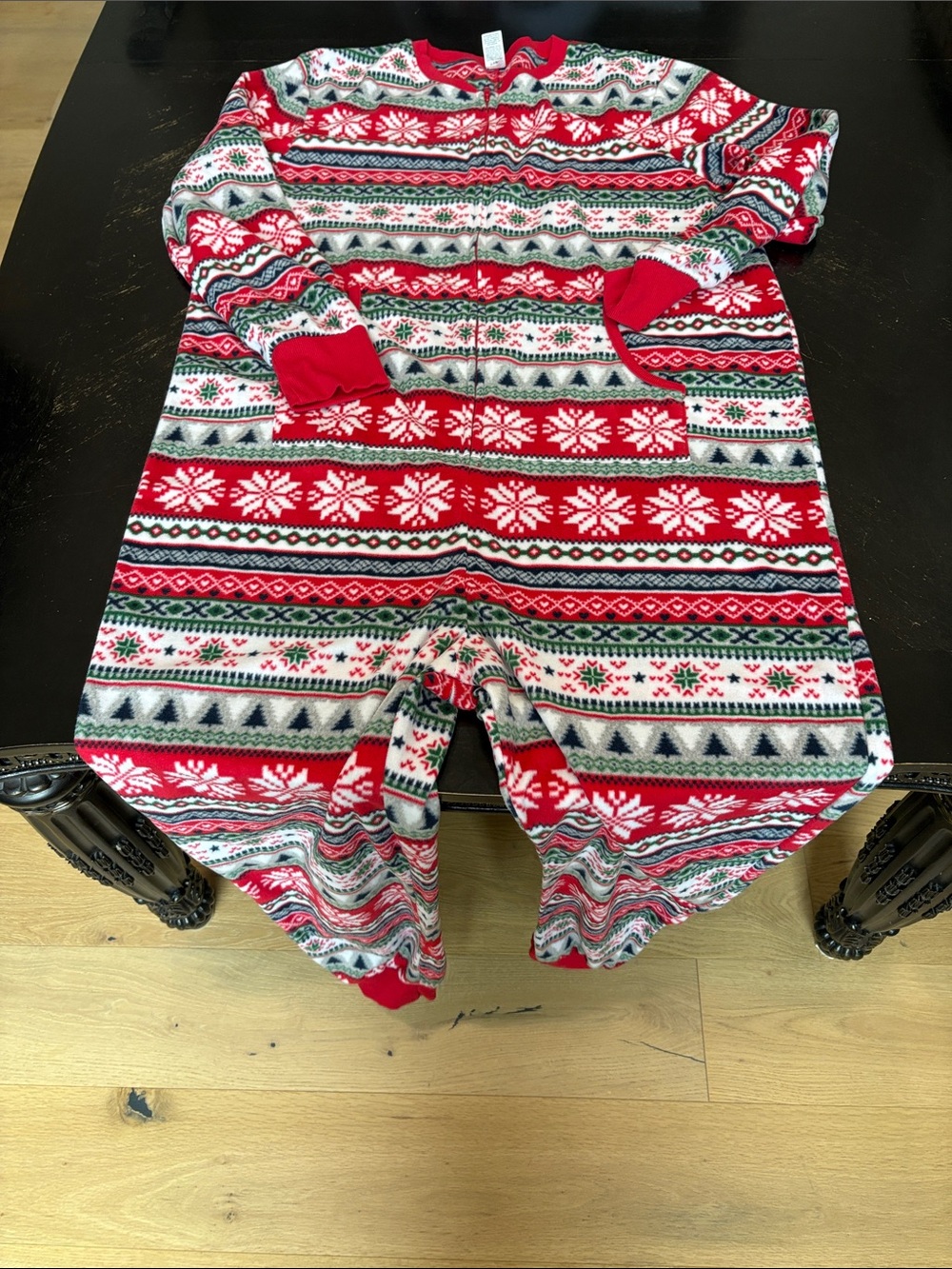 Red Holiday Fair Isle One-Piece Pajamas